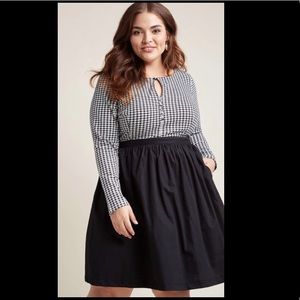 Houndstooth Long Sleeve Dress